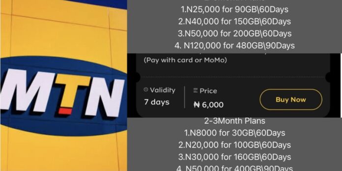 MTN increases prices of data bundles by 200%