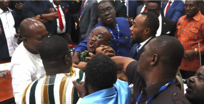 4 lawmakers suspended as fight erupts in Ghana’s parliament during ministerial screening