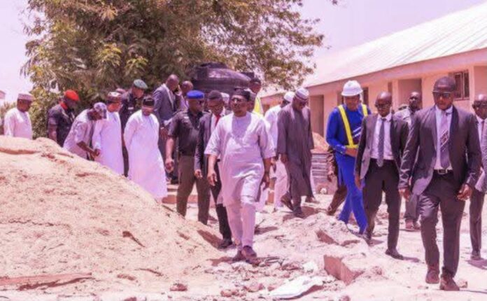 Gov. Fintiri inspects Yola market project, orders demolition of unauthorised structures (Pictures)