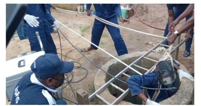 Lagos fire service rescues 56-year-old man trapped in 80ft well