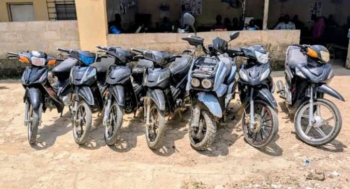 Ten suspects nabbed, 7 stolen motorcycles recovered in Kano