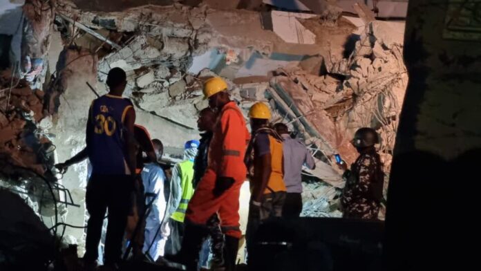 Tradegy as 3-storey building collapses in Lagos, 4 rescued