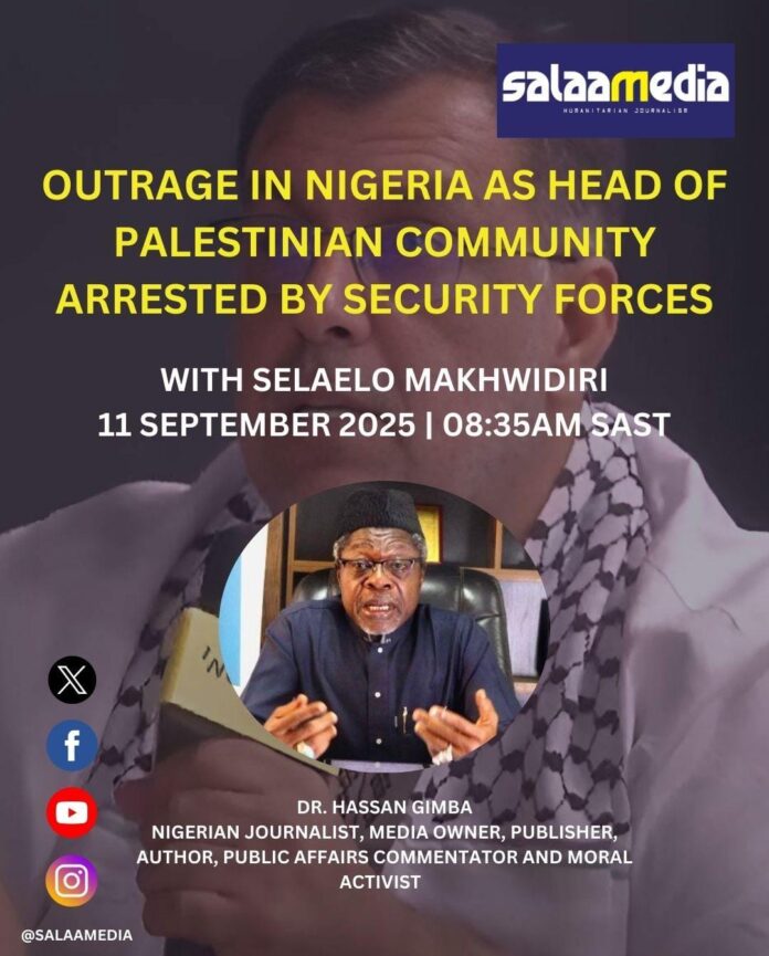 Neptune Prime CEO, Dr Gimba, to discuss arrest of Palestinian Community Leader on SalaaMedia